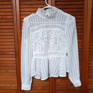White Lace Blouse size Small